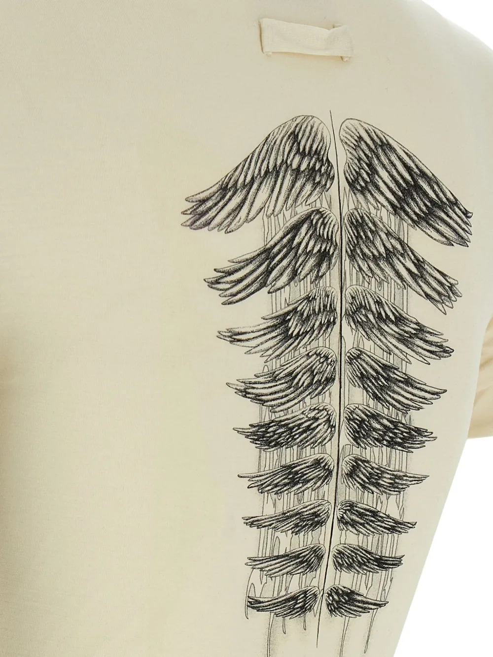Jean Paul Gaultier Tattoo wings-print T-shirt Beige