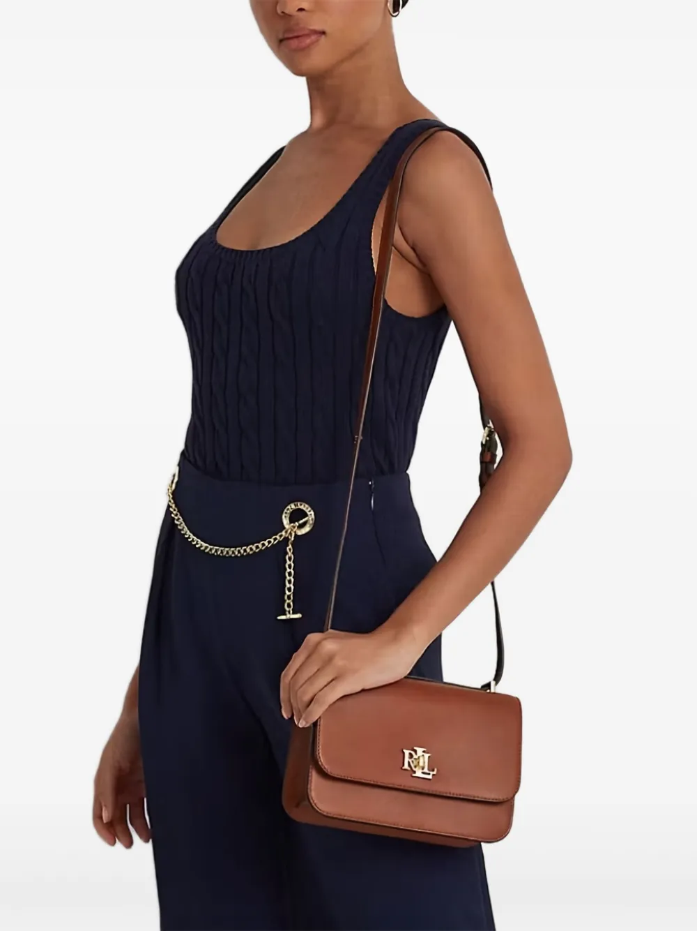 Lauren Ralph Lauren Sophee schoudertas met logoplakkaat - Bruin