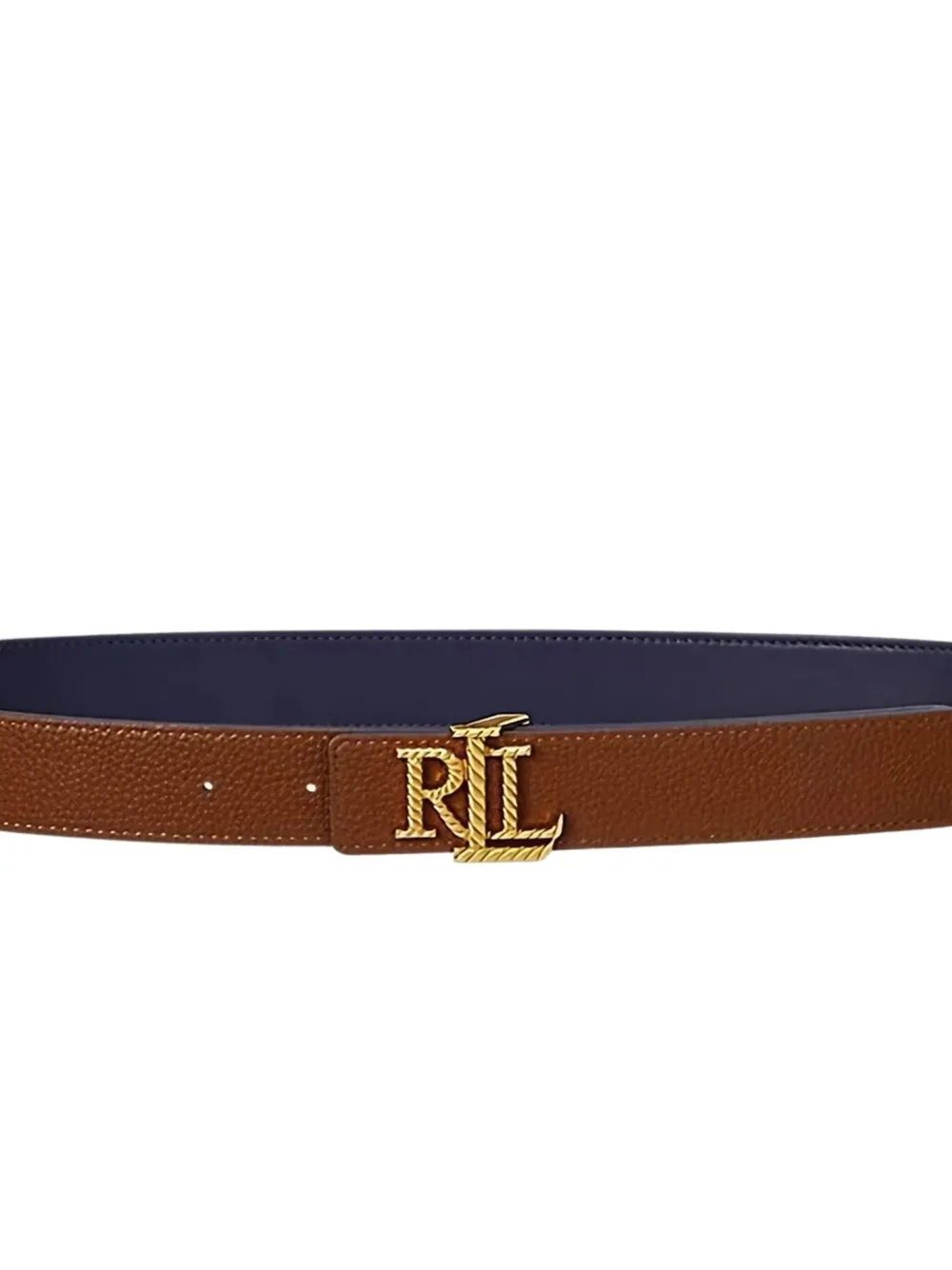 Lauren Ralph Lauren Riem met logoplakkaat - NAVY/BROWN