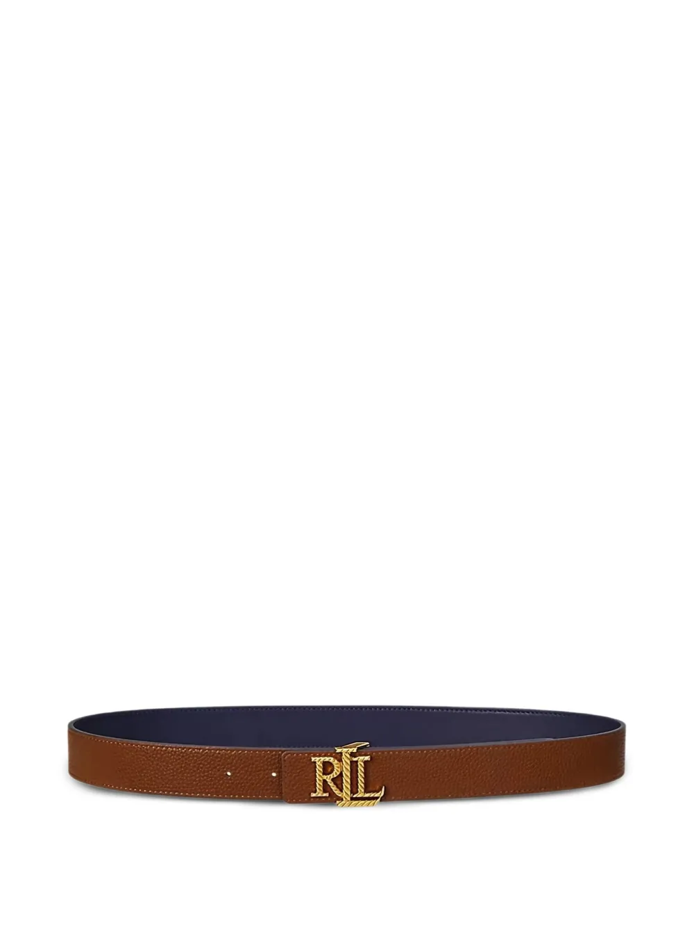 Lauren Ralph Lauren Riem met logoplakkaat NAVY BROWN