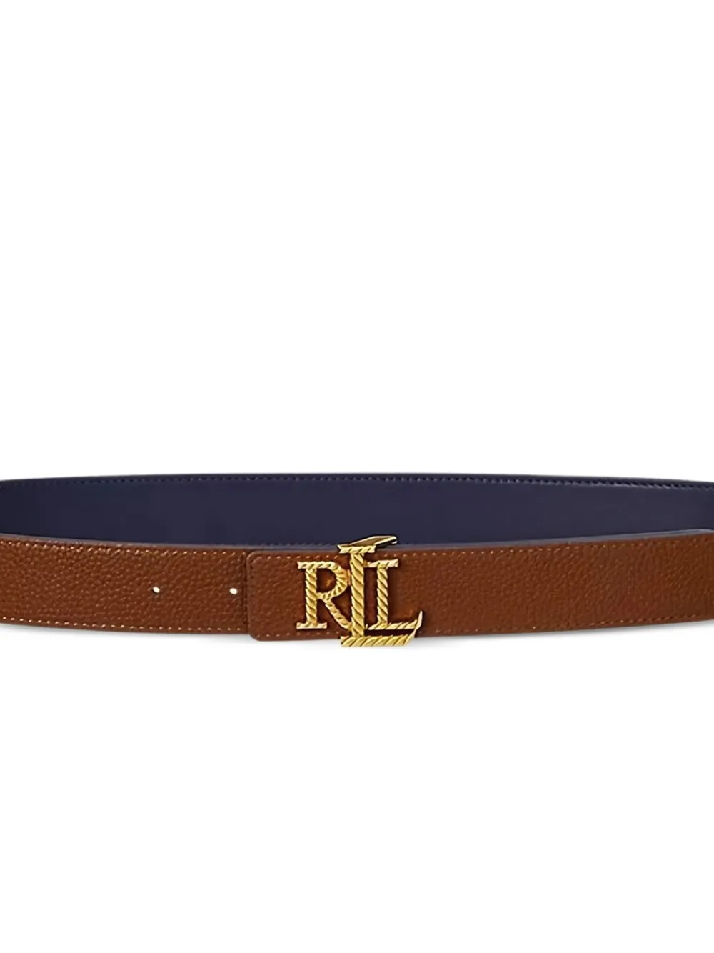 Lauren Ralph Lauren Riem met logoplakkaat - NAVY/BROWN