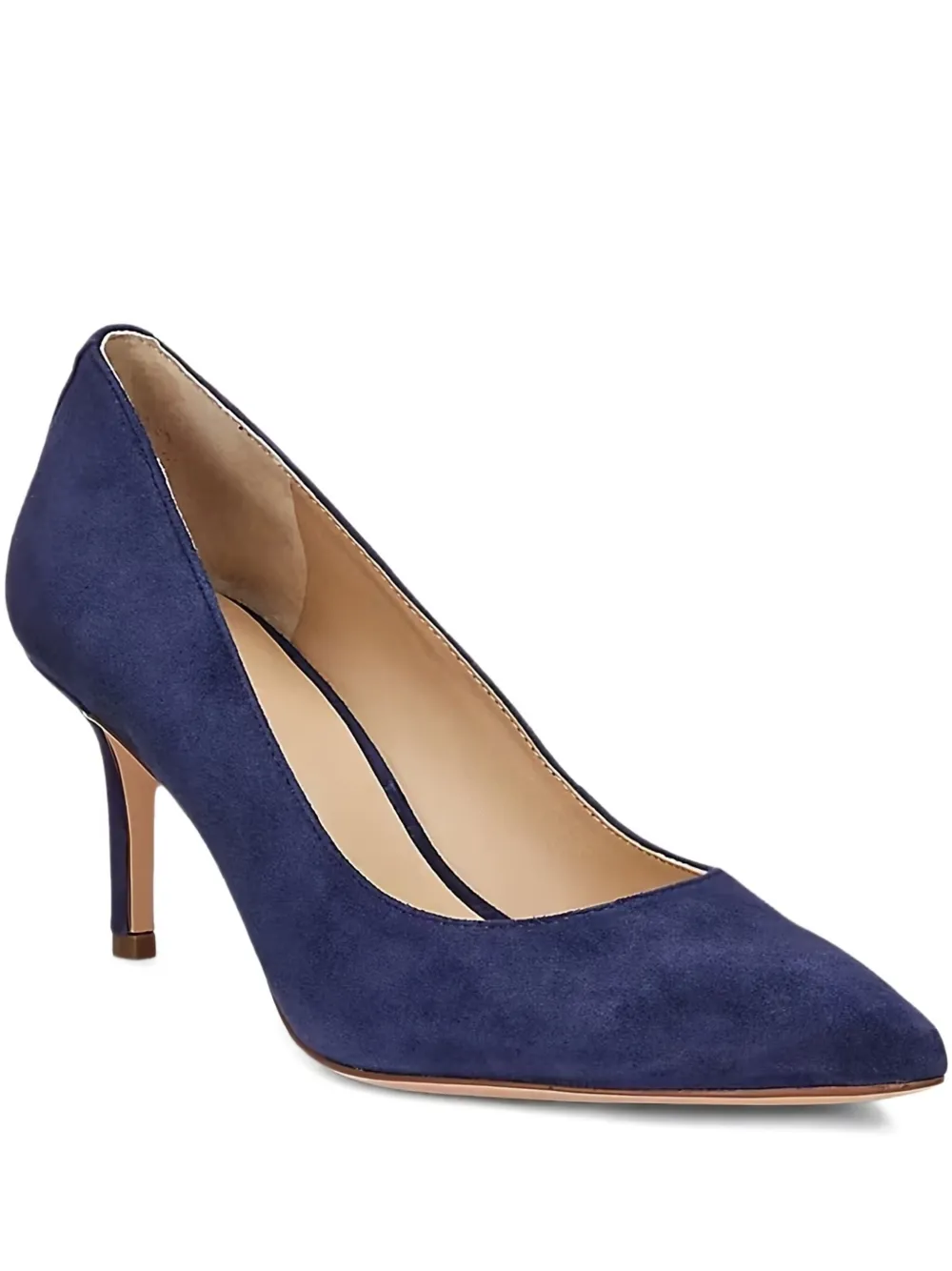 pointed-toe suede pumps