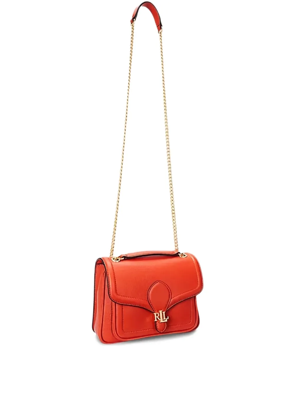 Lauren Ralph Lauren Bradley leren schoudertas Oranje