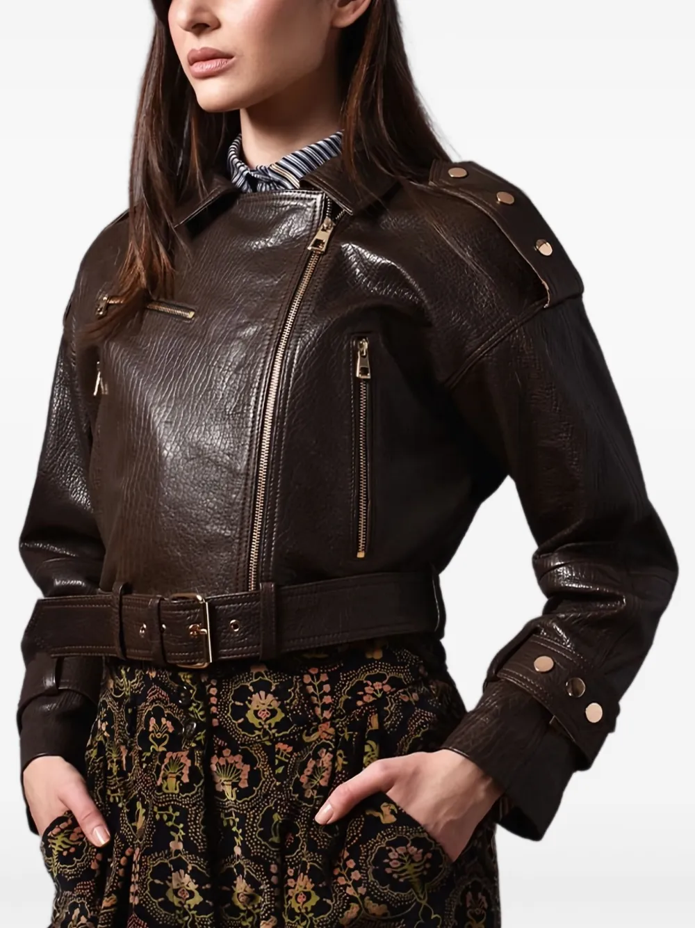 cropped biker jacket