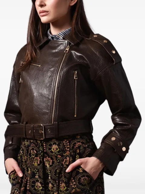 Poche Paris cropped biker jacket
