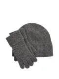 Lauren Ralph Lauren ribbed-knit beanie and gloves set - Grey
