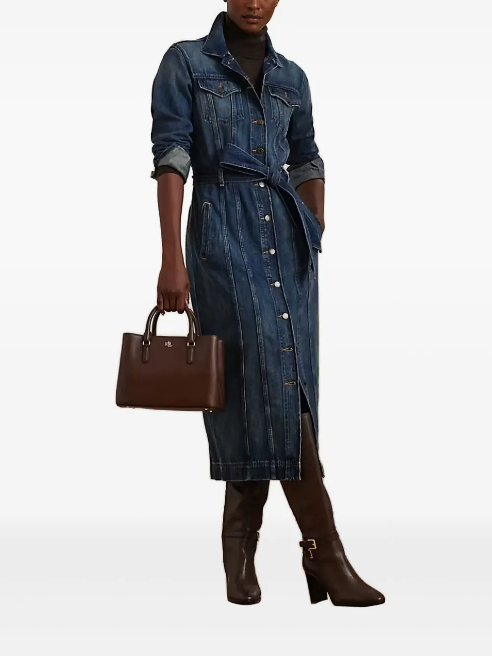 Lauren Ralph Lauren Button-up denim jurk - Blauw