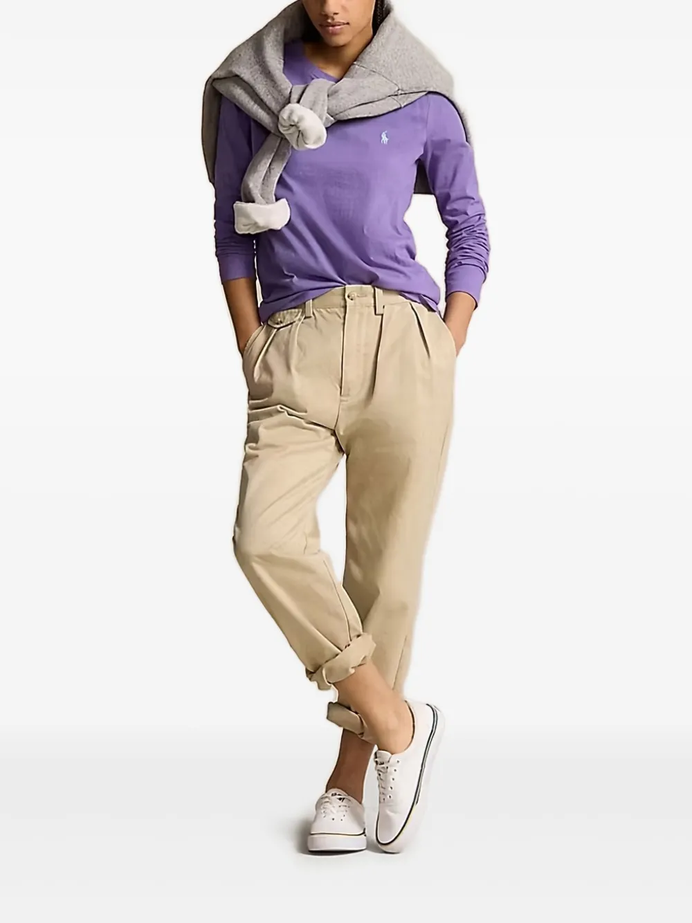 Shop Polo Ralph Lauren Polo Pony-motif Long-sleeve T-shirt