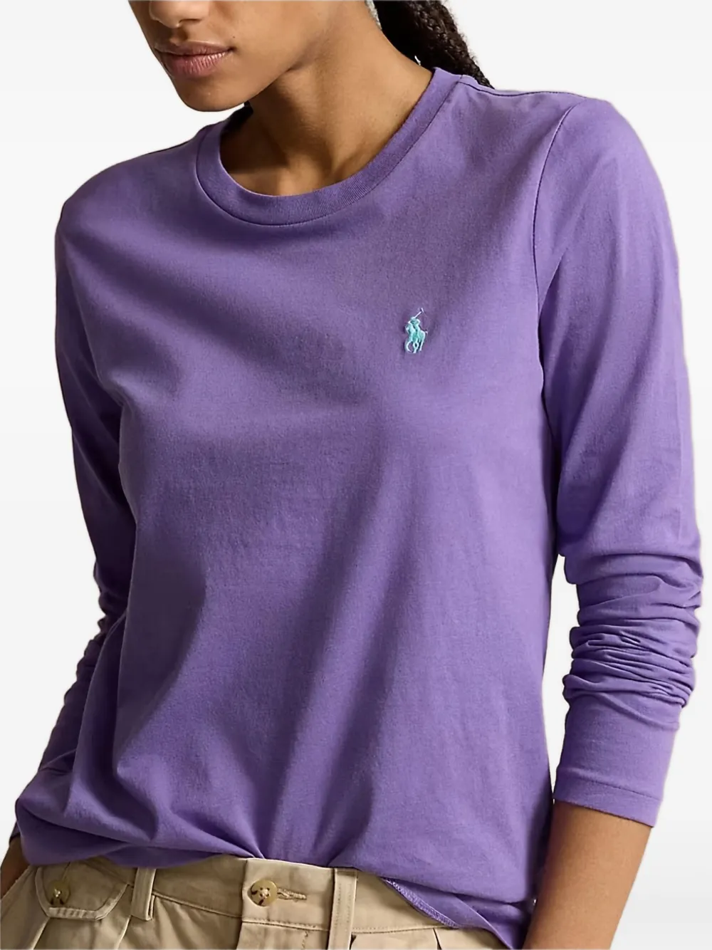 Shop Polo Ralph Lauren Polo Pony-motif Long-sleeve T-shirt