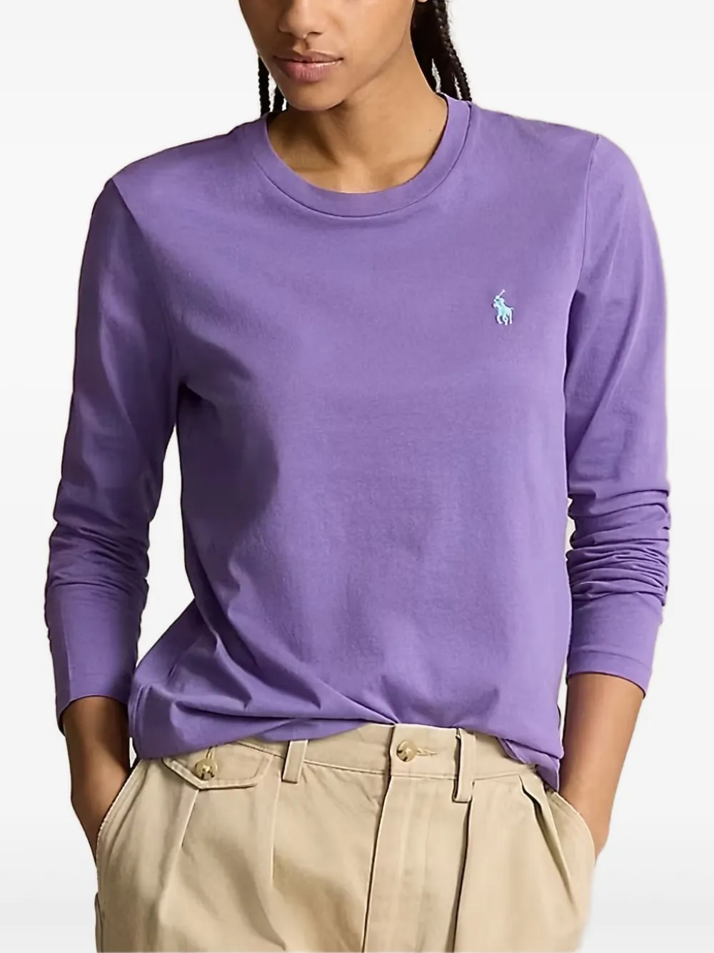 Shop Polo Ralph Lauren Polo Pony-motif Long-sleeve T-shirt