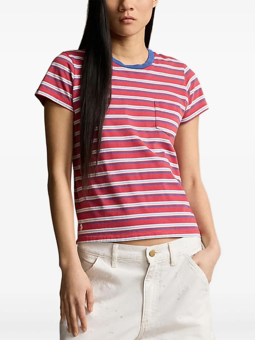 Polo Ralph Lauren striped short-sleeve T-shirt Rood