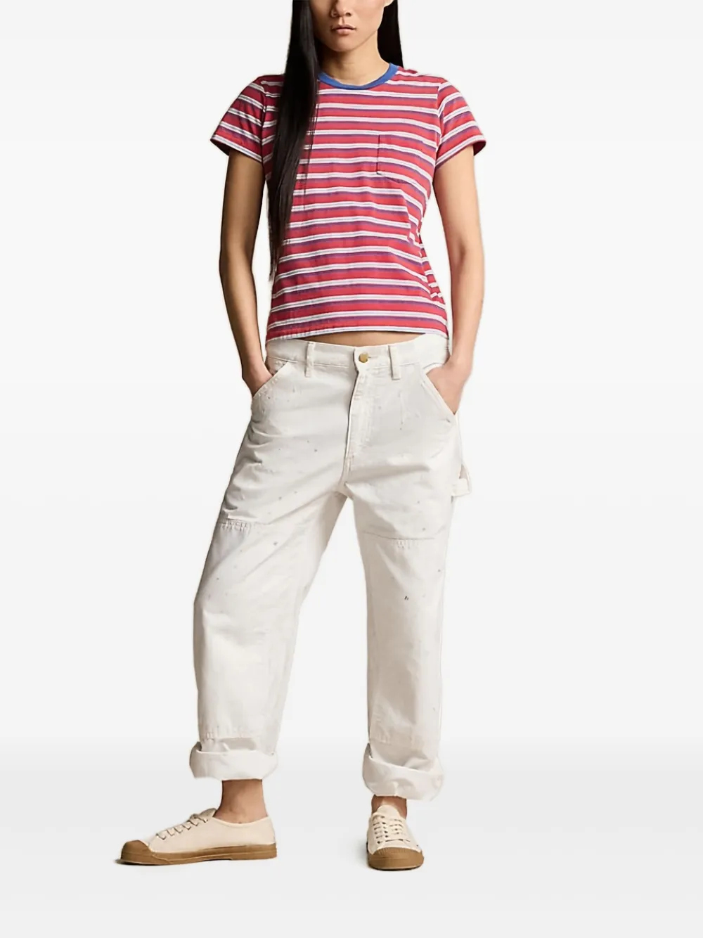 Polo Ralph Lauren striped short-sleeve T-shirt Rood