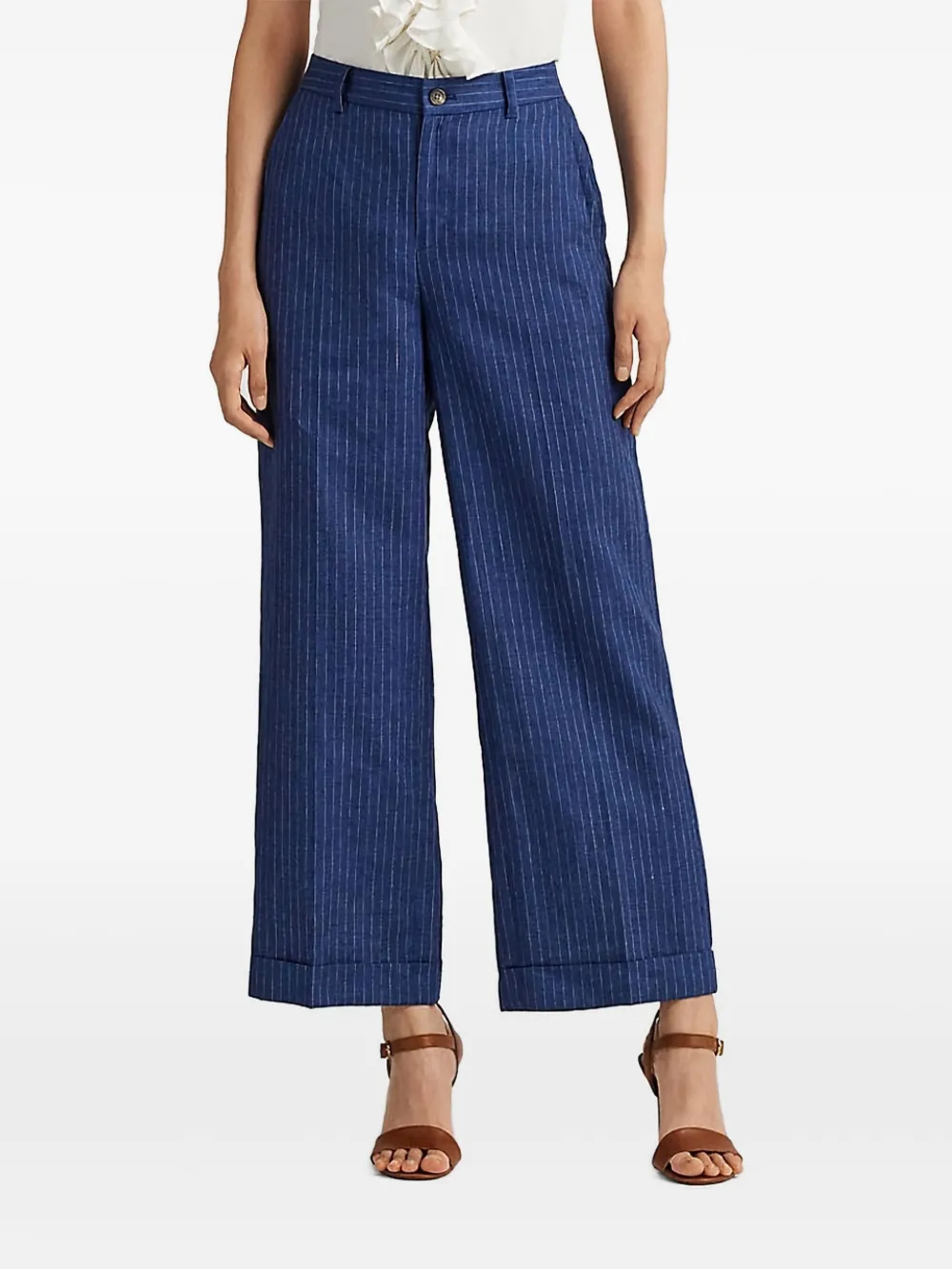 pinstriped trousers
