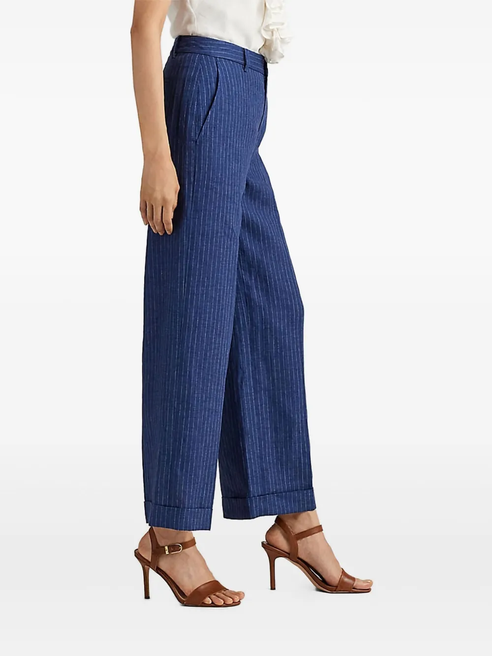 Lauren Ralph Lauren Broek met krijtstreep - Blauw