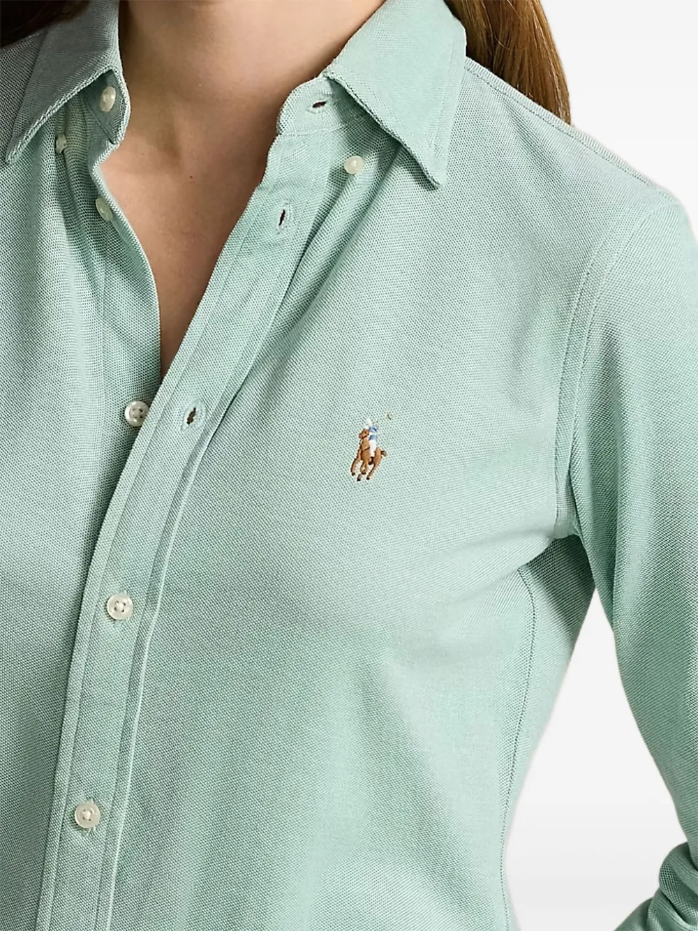 Polo Ralph Lauren Button-up blouse met lange mouwen Groen