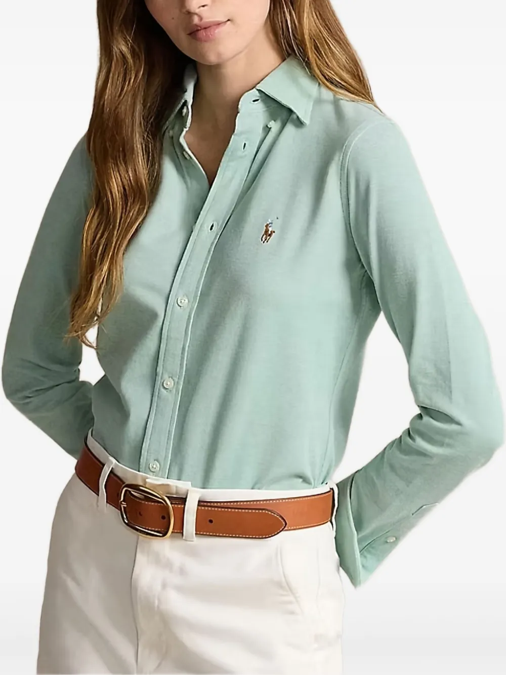 Polo Ralph Lauren Button-up blouse met lange mouwen Groen
