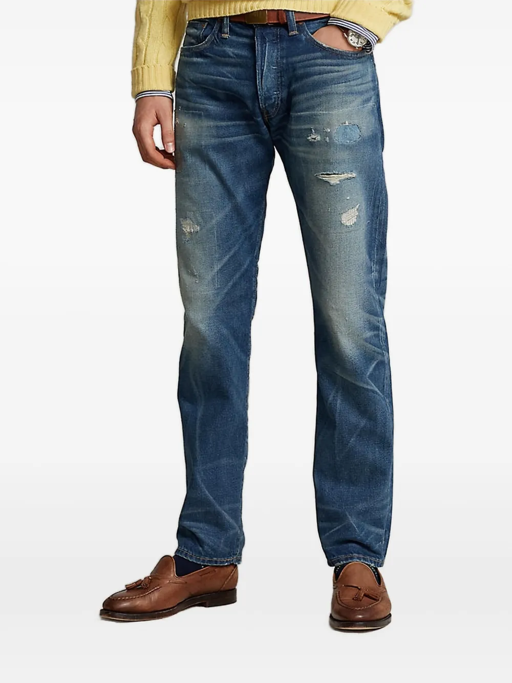 Polo Ralph Lauren Gerafelde jeans Blauw