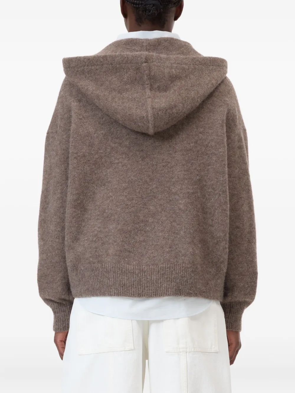 Closed Hooded Sweater In Brown