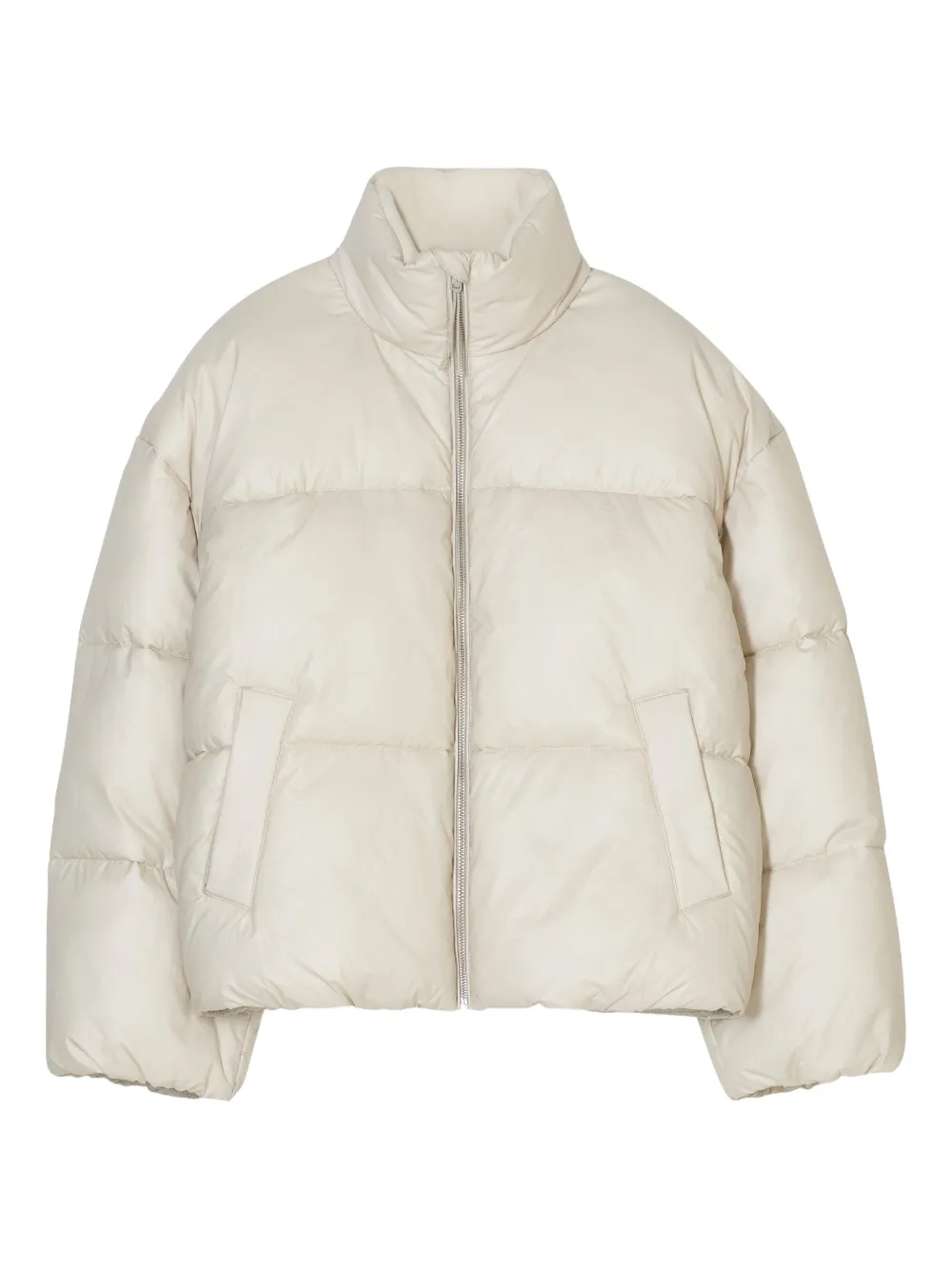Closed Puffer Jacket In White