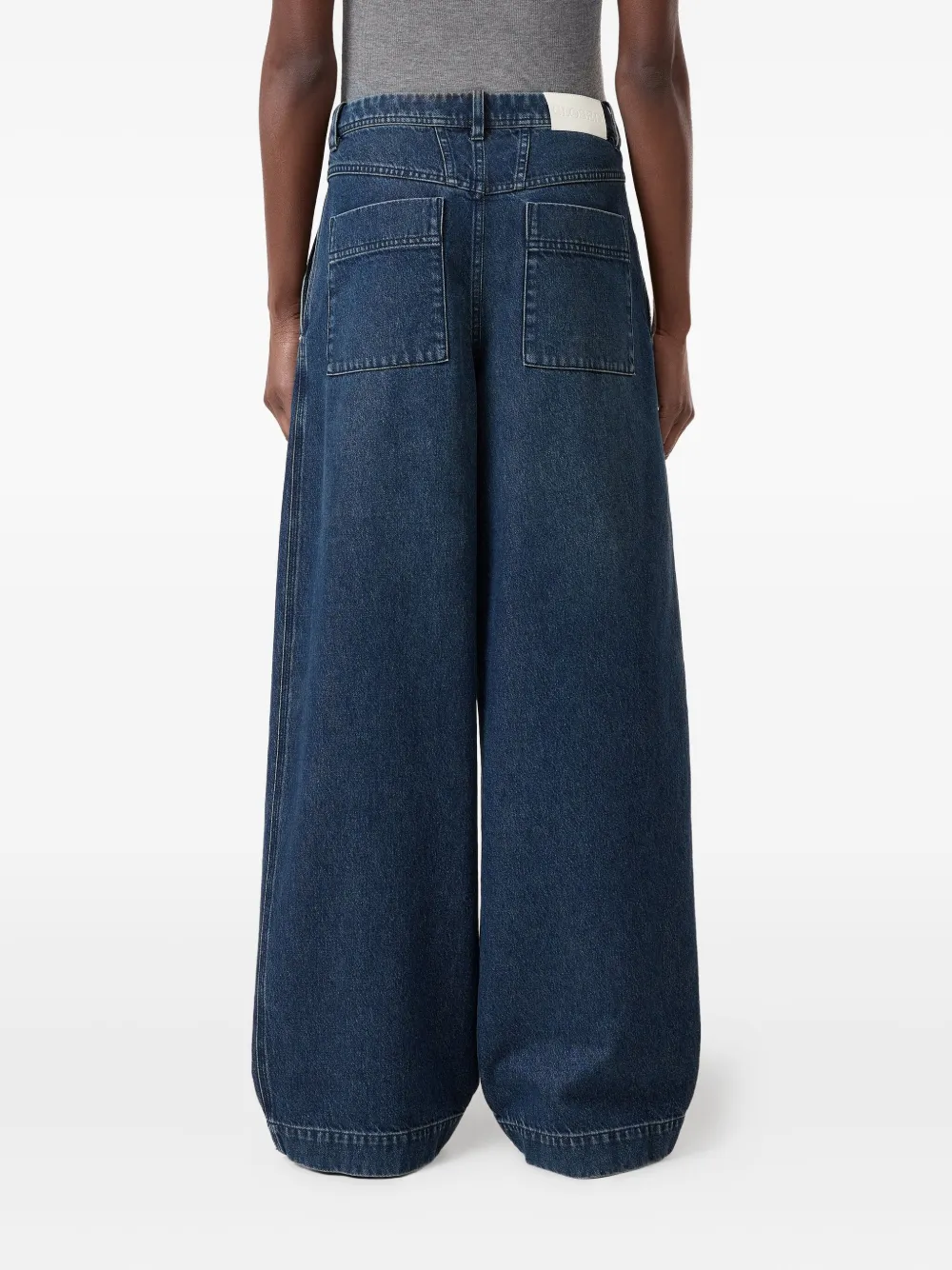 Closed Jeans met logopatch Blauw