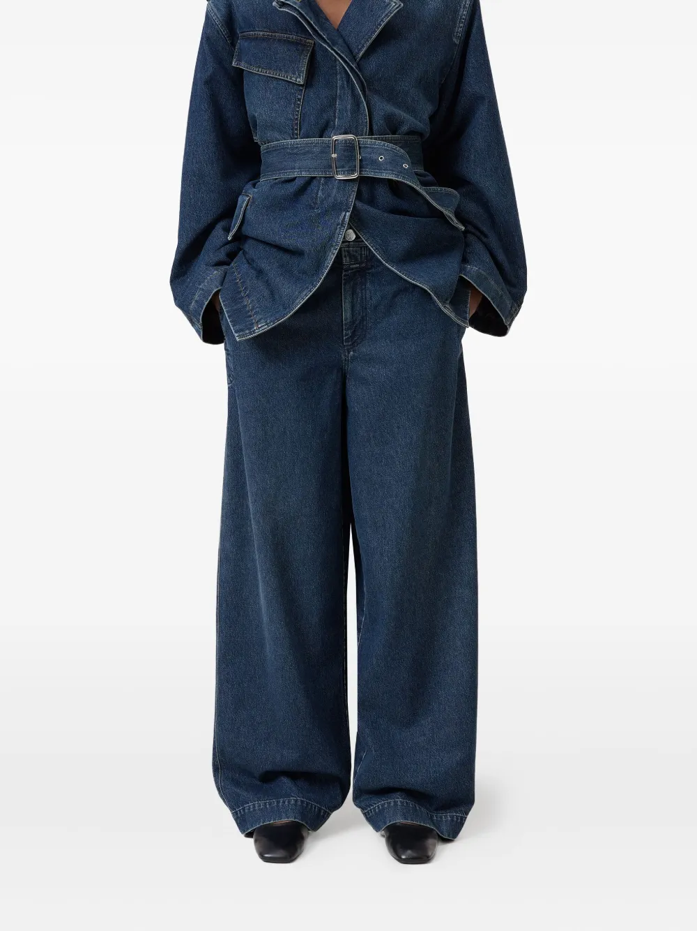 Closed Jeans met logopatch - Blauw