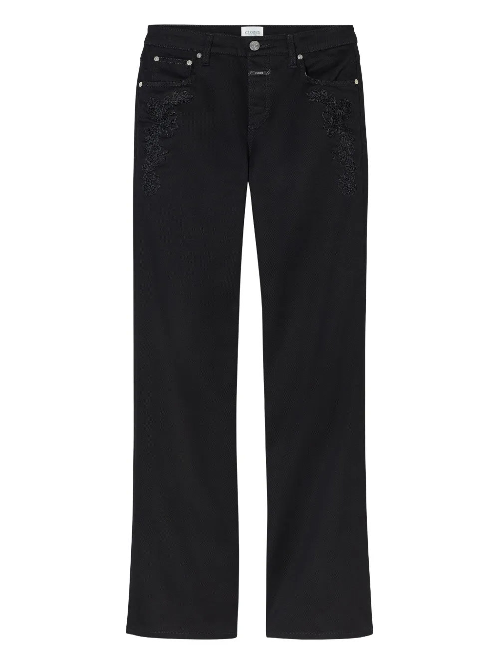 Closed embroidered high-rise jeans | Black | Image 1