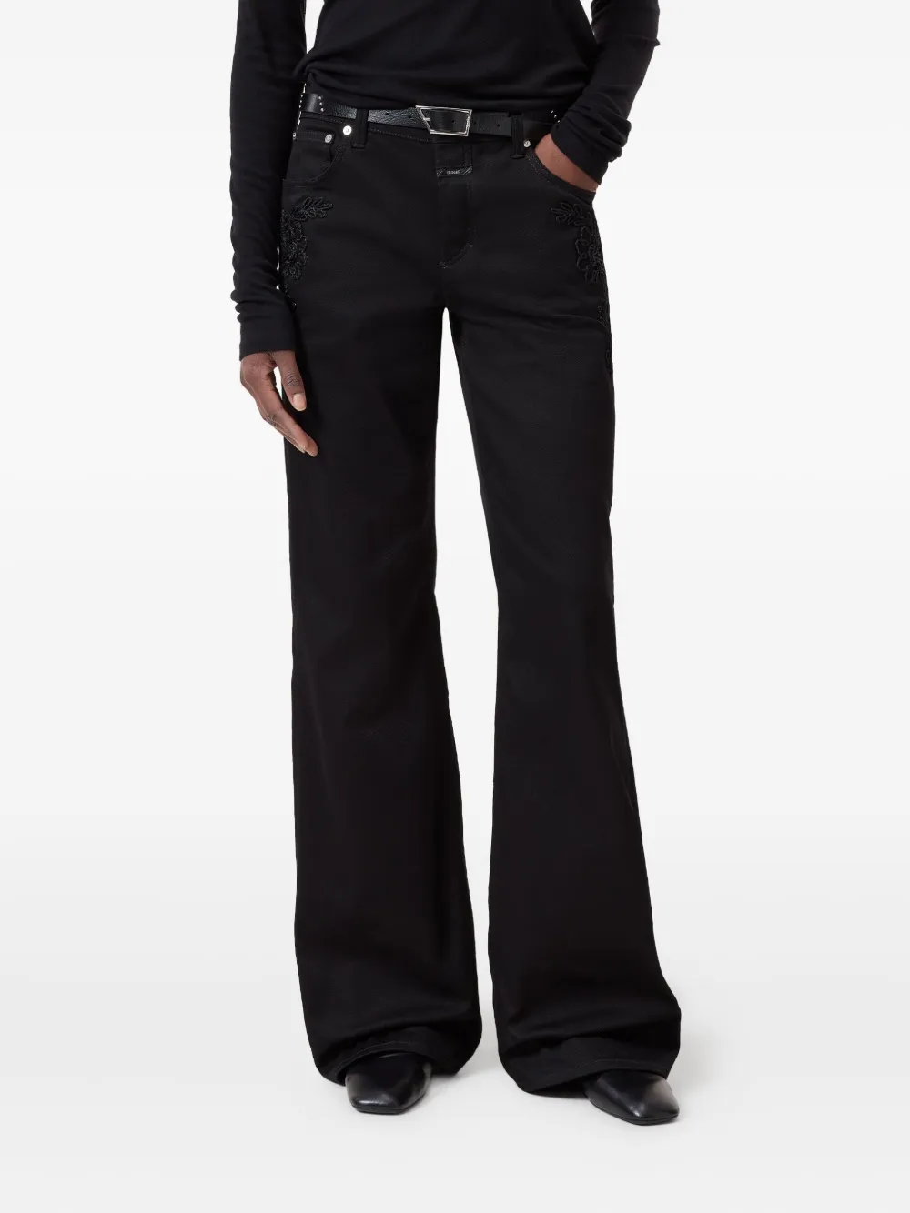 Closed High waist jeans met borduurwerk - Zwart