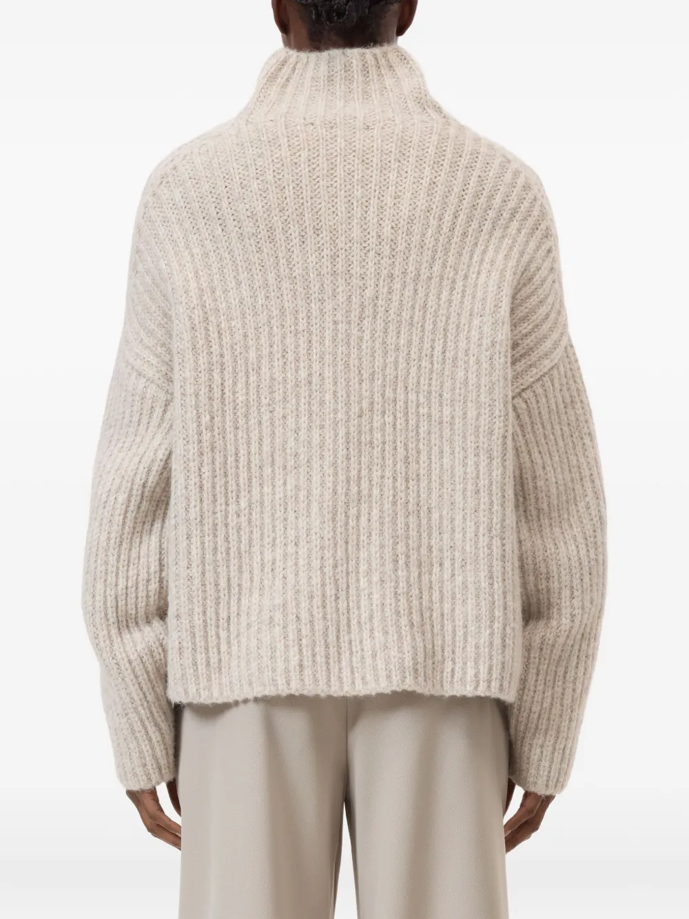 Closed Geribbelde trui met hoge hals Beige