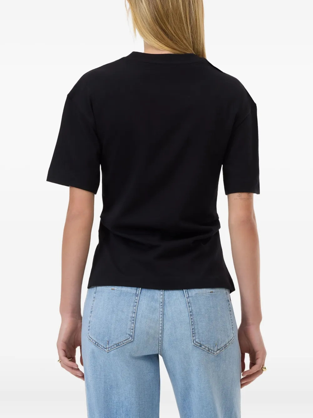 Closed T-shirt met zijsplit Zwart