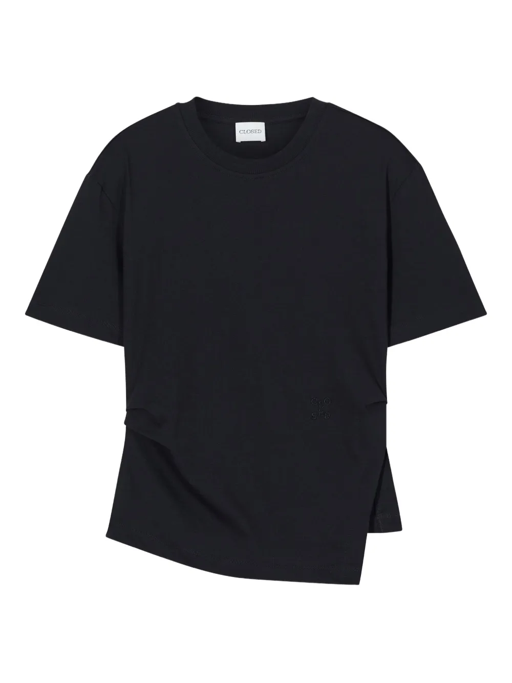 Closed T-shirt met zijsplit Zwart