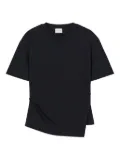 Closed side-split T-shirt - Black