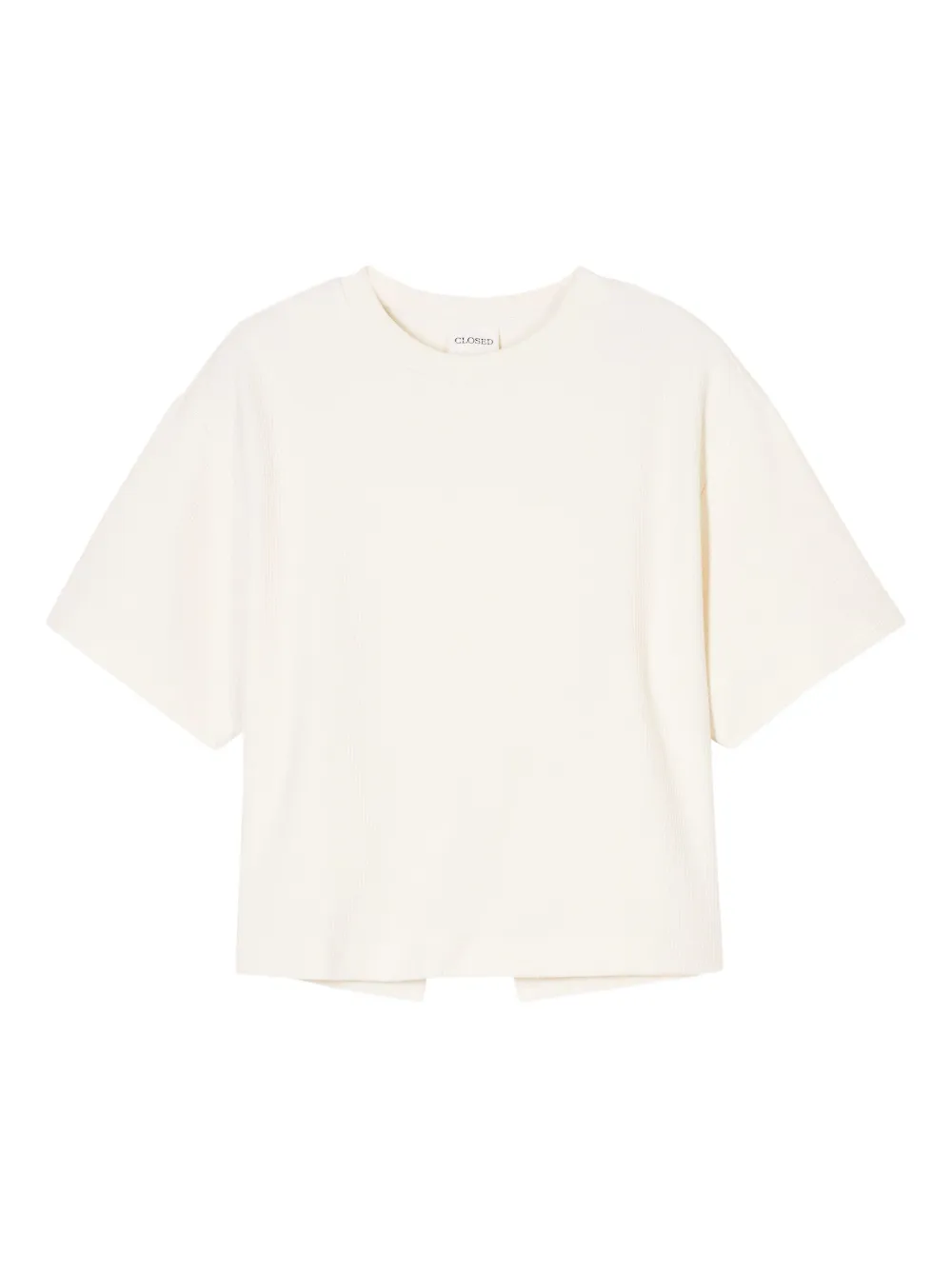 Closed Fijngeribbeld T-shirt Wit