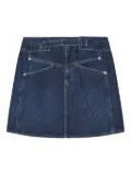 Closed belted mini skirt - Blue