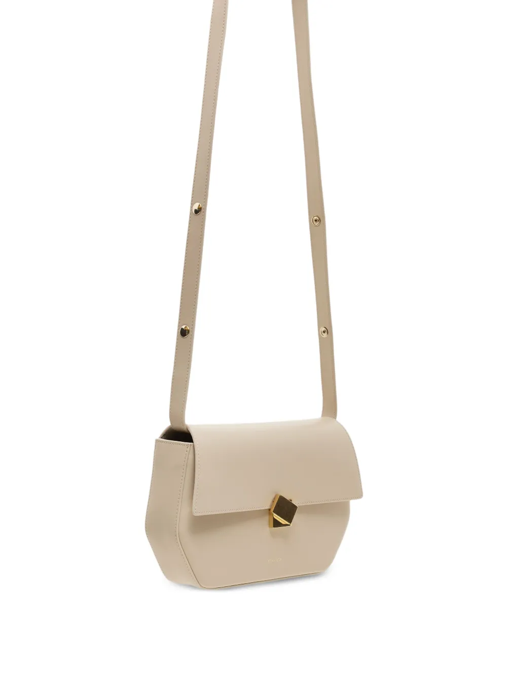 Closed Leather Shoulder Bag In Metallic
