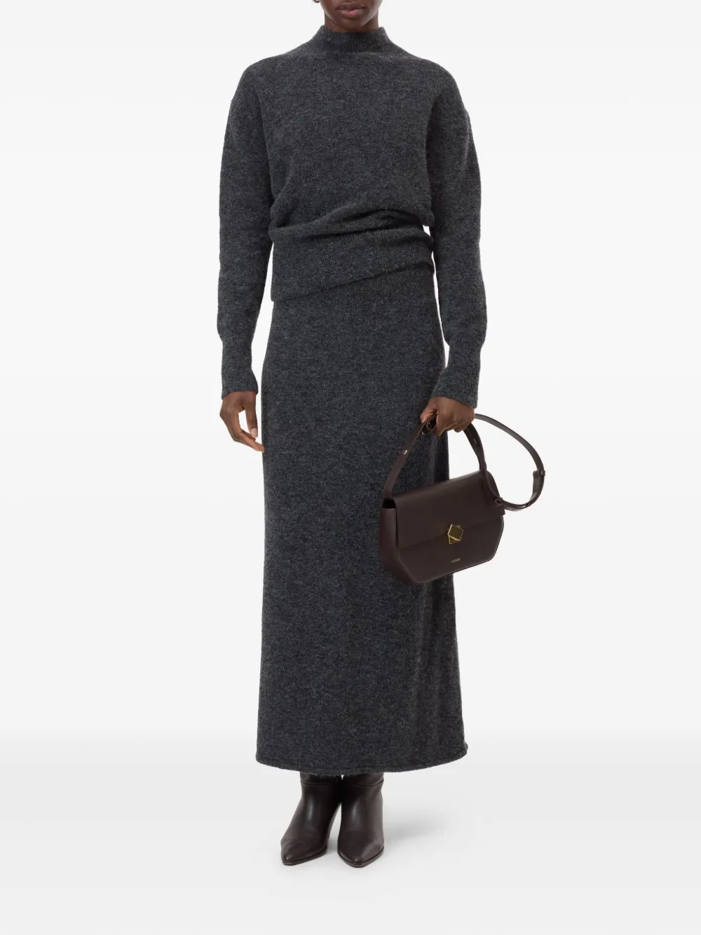 Closed Mock-neck Long-sleeve Sweater In Multi