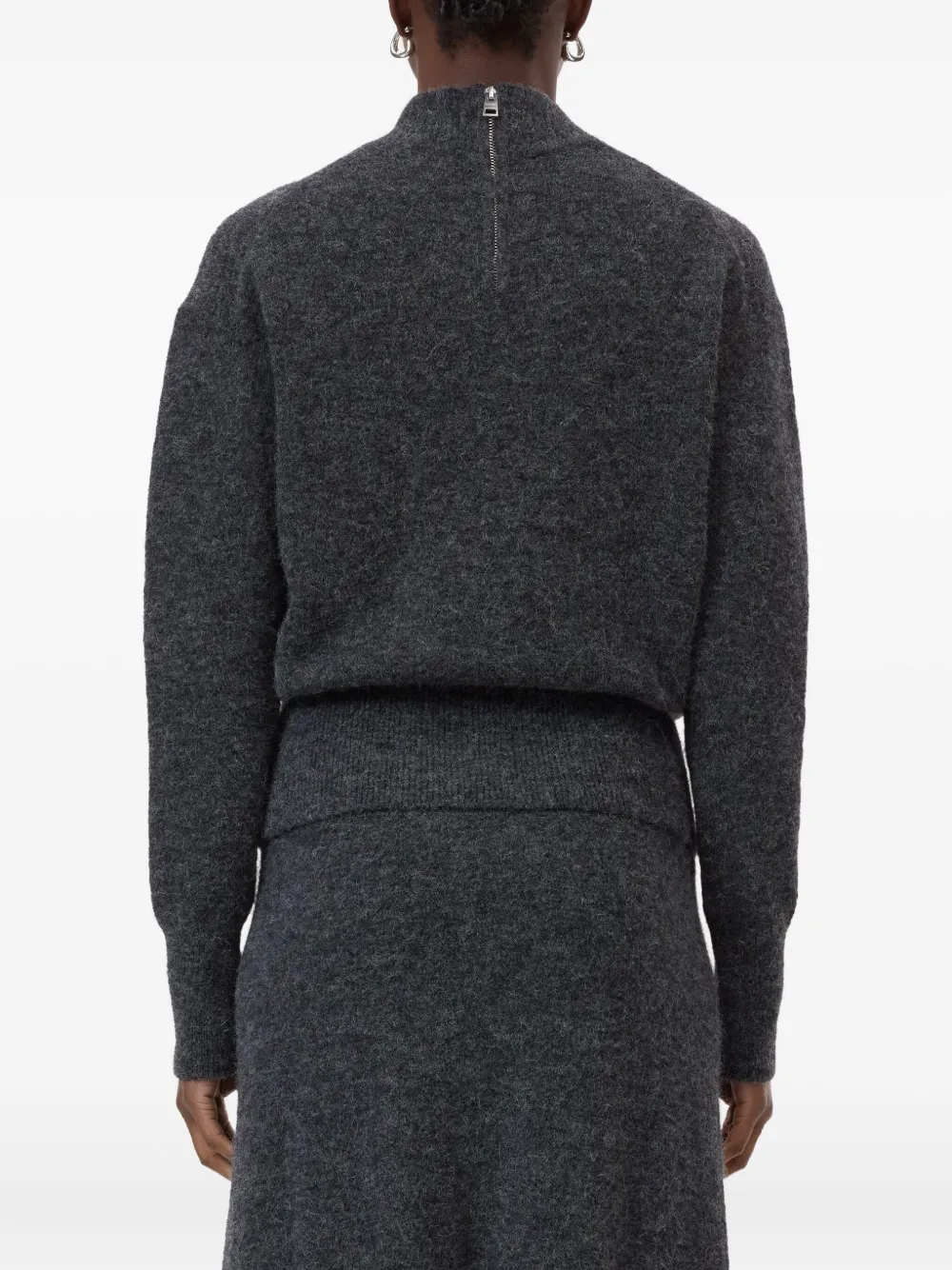 Closed Mock-neck Long-sleeve Sweater In Multi