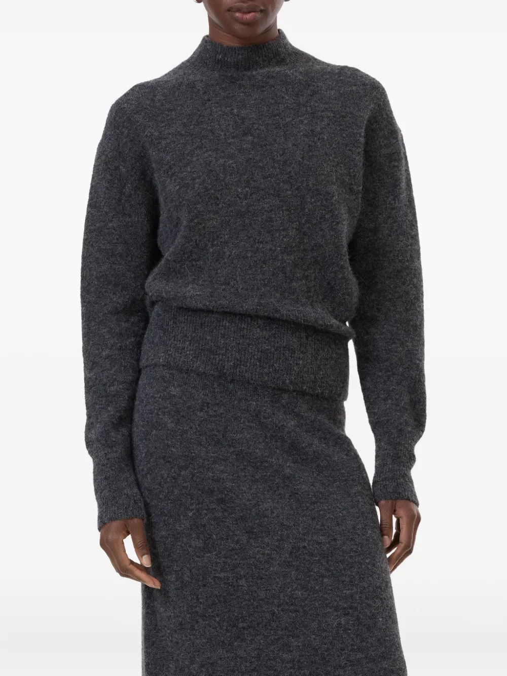 Closed Mock-neck Long-sleeve Sweater In Multi