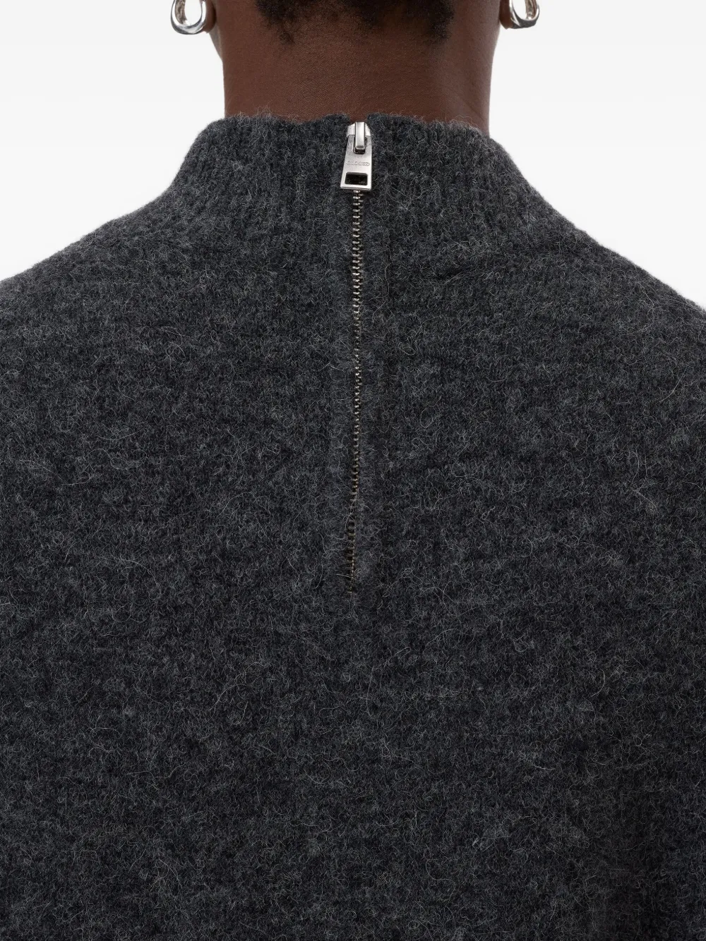 Closed Mock-neck Long-sleeve Sweater In Multi