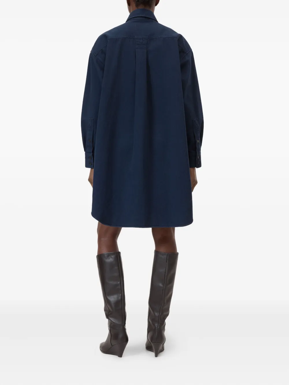 Closed Blousejurk met dubbele zak Blauw