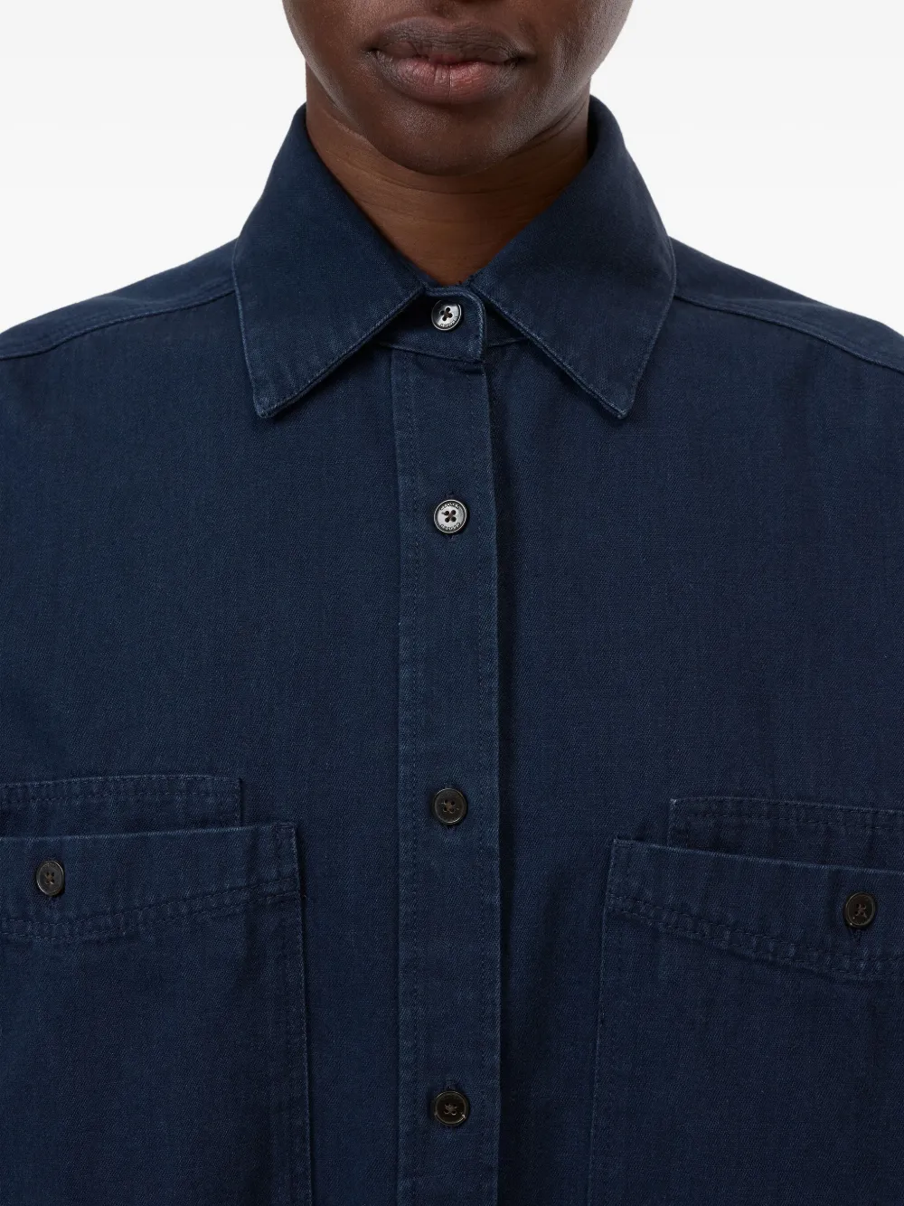 Closed Blousejurk met dubbele zak Blauw