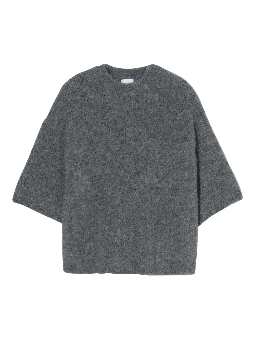 Closed Round-neck Knitted Sweater In Black
