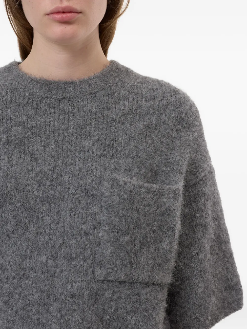 Closed Round-neck Knitted Sweater In Black