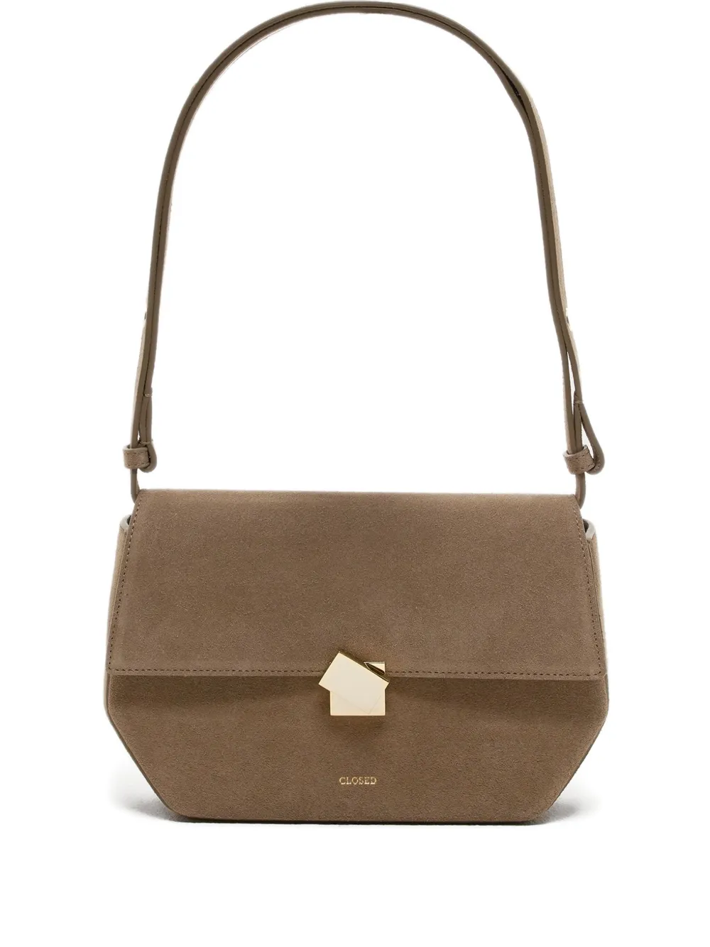 Closed leather shoulder bag | Brown | Image 1