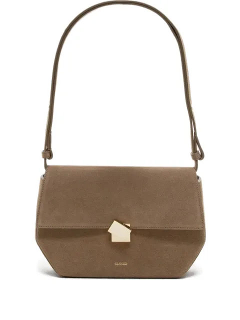 Closed leather shoulder bag