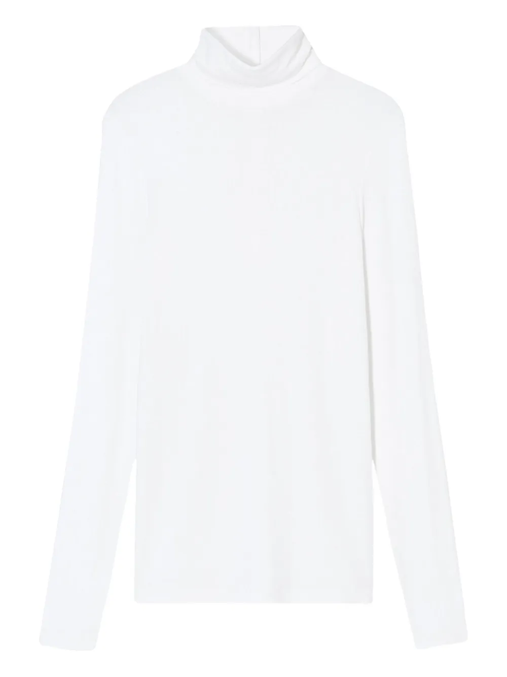 Closed Geribbeld T-shirt met hoge hals en lange mouwen Wit