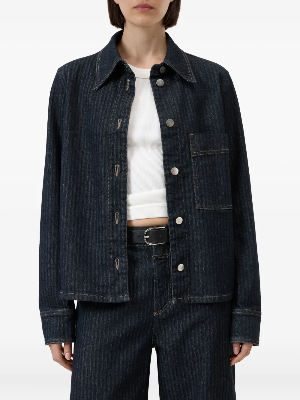 Closed Getailleerde jack Blauw
