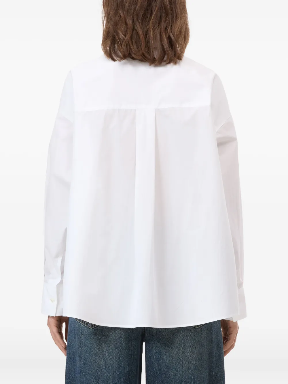Closed Long-sleeve Collared Shirt In White