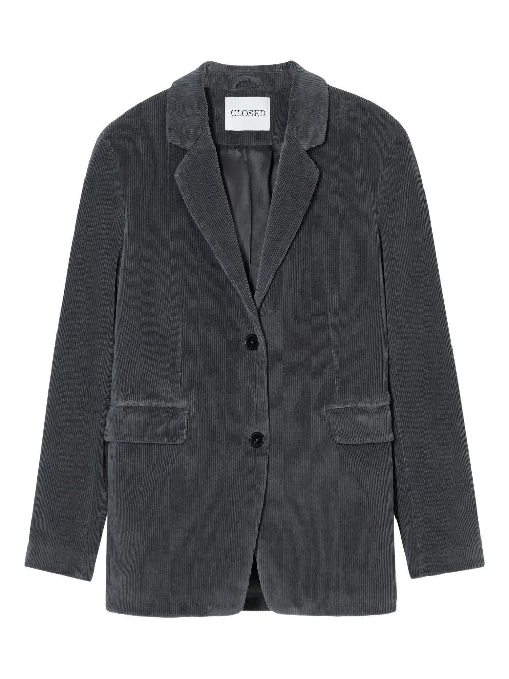 Closed Corduroy Three-button Blazer In Gray