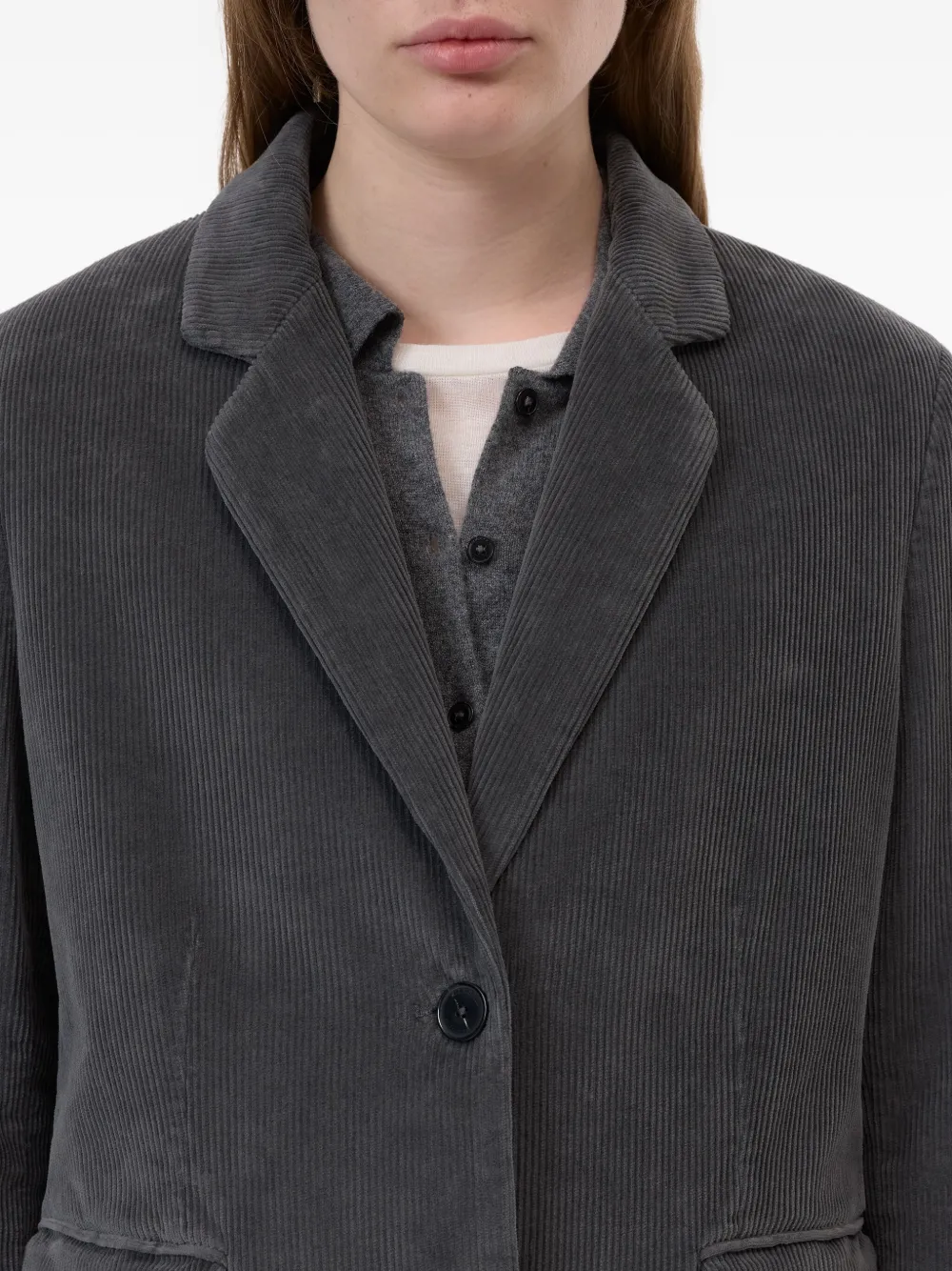 Closed Corduroy Three-button Blazer In Gray