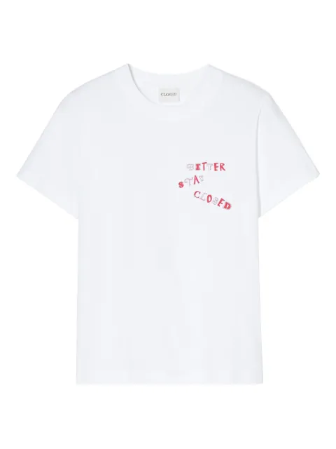 Closed printed short-sleeve T-shirt